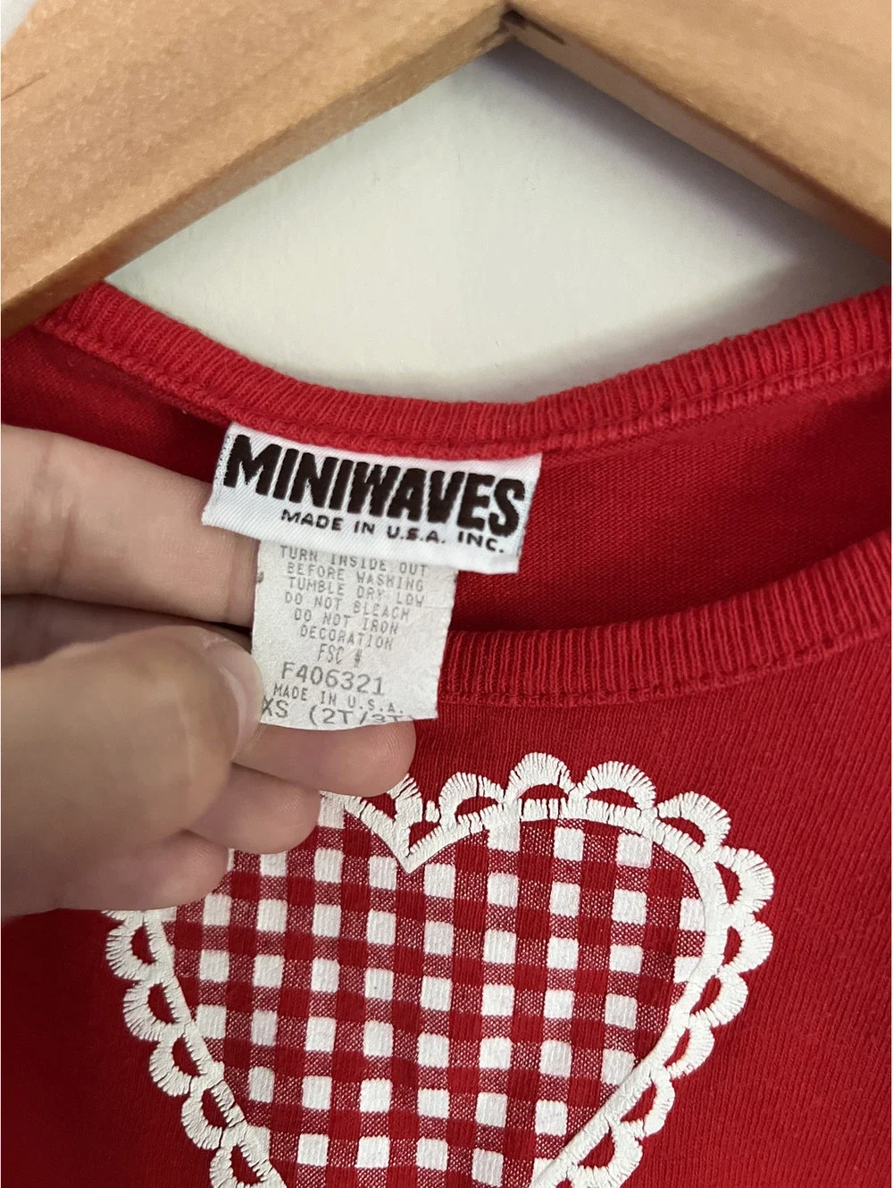 Vintage MiniWaves Heart Printed Dress, Made in USA